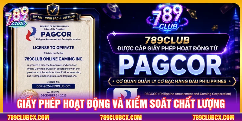 789CLUB được cấp giấy phép hoạt động từ PAGCOR