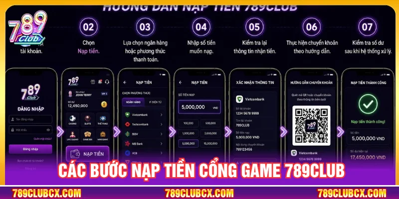 Các bước nạp tiền 789CLUB đơn giản, dễ thao tác
