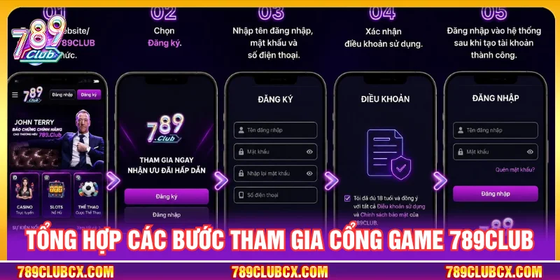 Các bước tham gia cổng game 789CLUB đơn giản