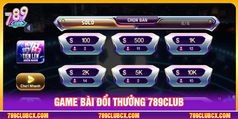 Game bài 789CLUB với nhiều bàn cược để bạn tham gia