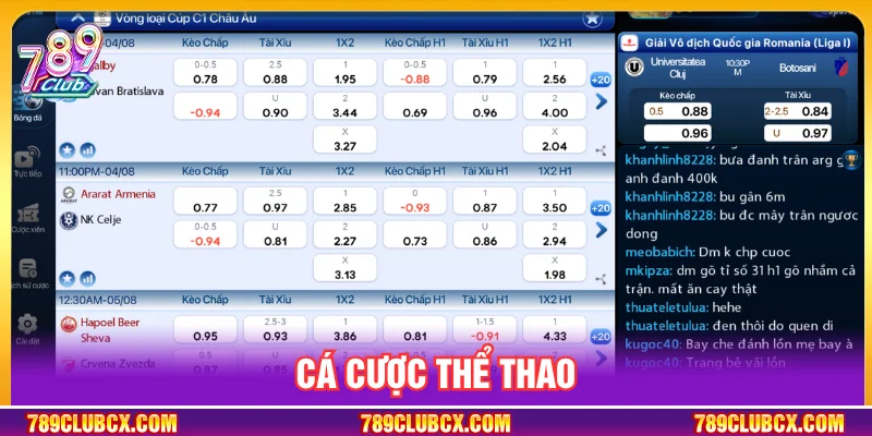 Sảnh cược thể thao cho phép tham gia nhiều môn và nhiều kèo