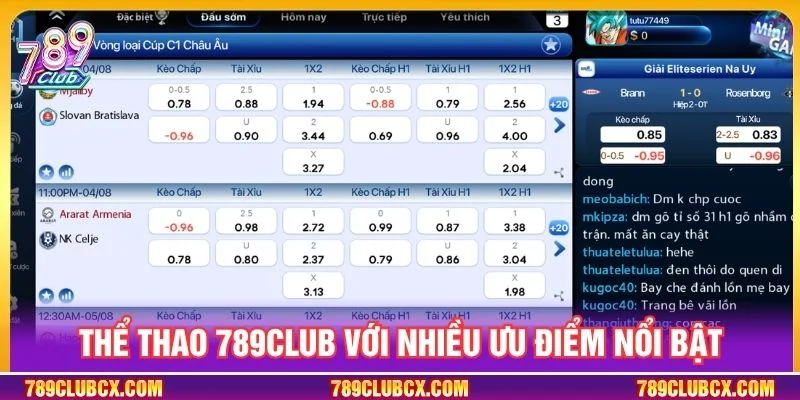 Thể thao 789club với nhiều ưu điểm nổi bật
