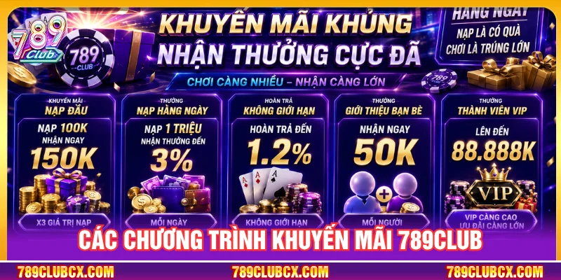 Tổng hợp các chương trình khuyến mãi triển khai tại 789 CLUB