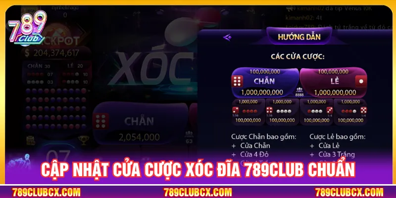Xóc đĩa 789CLUB đa dạng cửa cược tối ưu tỷ lệ thưởng